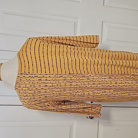 Thomas & Olivia tunic top. NWT. gold with black stripes. Size XL. V neck. - Picture 5 of 12